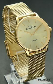 Zegarek damski Rubicon złoty z szafirowym szkłem RNBE35 (1).jpg